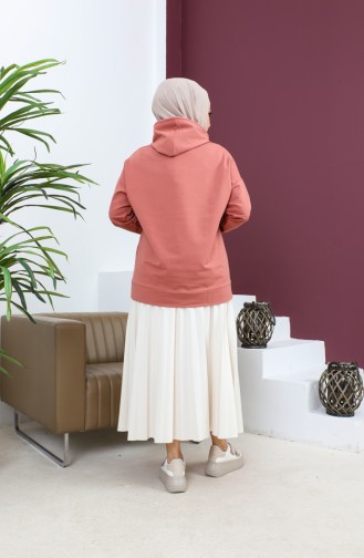 Sweatshirt à Capuche 23002-08 Rose Poudré 23002-08