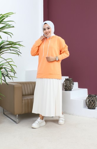 Kapüşonlu Sweatshirt 23002-10 Somon