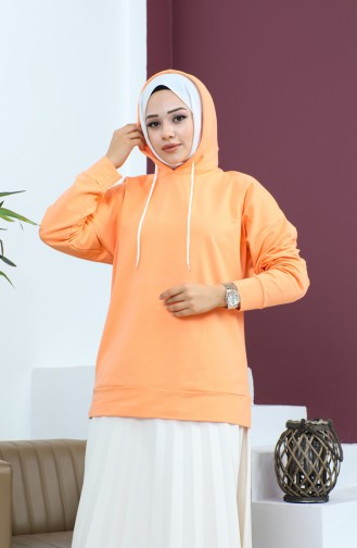 Kapüşonlu Sweatshirt 23002-10 Somon