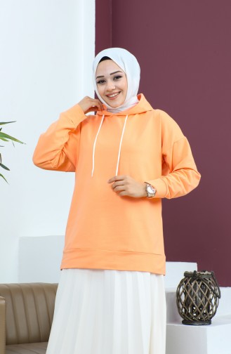 Kapüşonlu Sweatshirt 23002-10 Somon