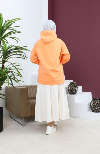 Kapüşonlu Sweatshirt 23002-10 Somon