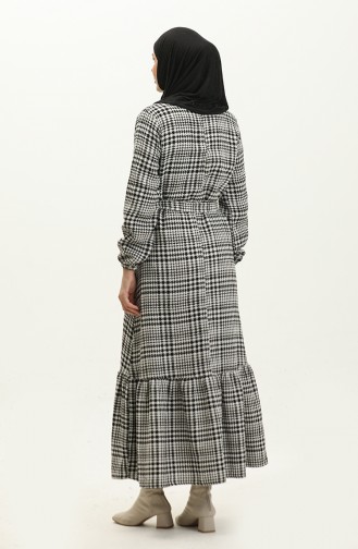Shirred Skirt Belted Dress 0253-D-04 Black 0253-D-04