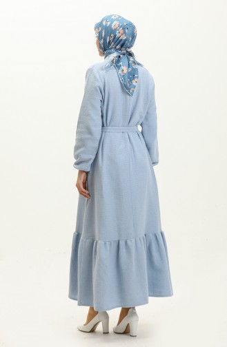 Tweed Belted Dress 0258-03 Baby Blue 0258-03