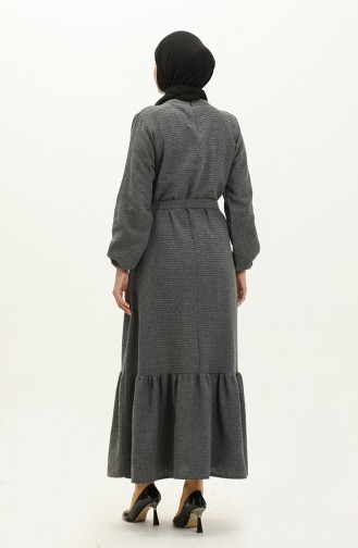 Tweed Belted Dress 0258-05 Anthracite 0258-05