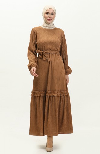 Ribbed Belted Dress 0261-01 Milky Coffee 0261-01