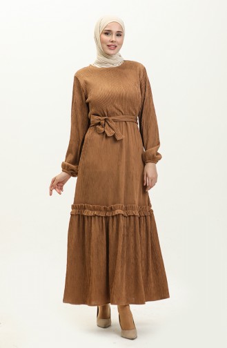 Ribbed Belted Dress 0261-01 Milky Coffee 0261-01