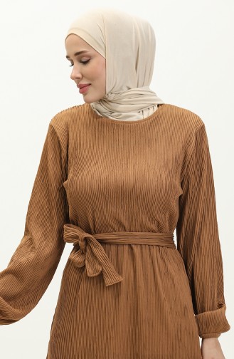 Ribbed Belted Dress 0261-01 Milky Coffee 0261-01