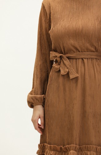 Ribbed Belted Dress 0261-01 Milky Coffee 0261-01