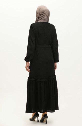 Ribbed Belted Dress 0261-03 Black 0261-03