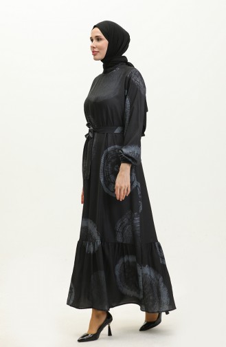 Digital Printed Dress 0262-04 Black Gray 0262-04