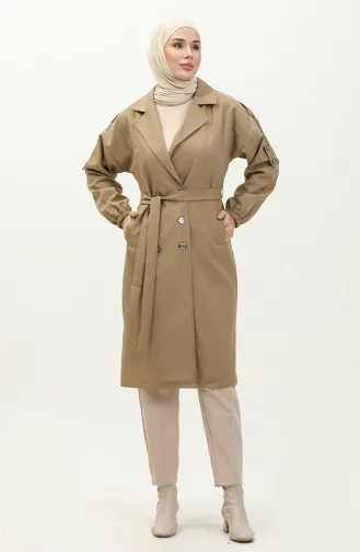 Knopfdetaillierter Trenchcoat Nerz 19147 14797