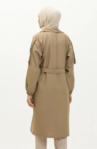 Knopfdetaillierter Trenchcoat Nerz 19147 14797
