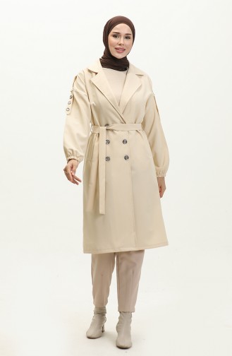 Gedetailleerde Trenchcoat Met Knopen Beige 19147 14798