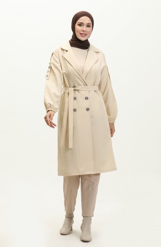 Gedetailleerde Trenchcoat Met Knopen Beige 19147 14798