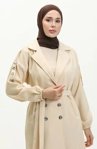 Knopfdetaillierter Trenchcoat Beige 19147 14798