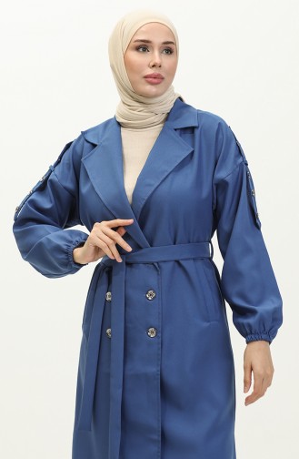 Trench Détail Boutons Indigo 19147 14800