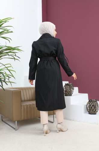 Buttoned Trench Coat 1855-01 Black 1855-01