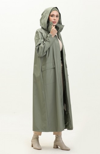 Vivezza Trenchcoat Met Capuchon En Brede Kraag En Ritssluiting 6976 03 Groen 3251