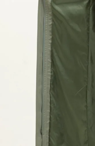 Vivezza Trench-coat Zippé à Capuche Et Col Large 6976 03 Vert 3251