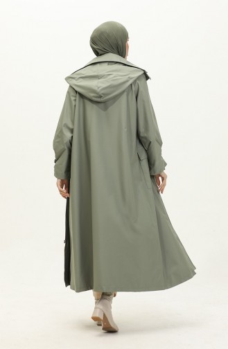 Vivezza Trenchcoat Mit Kapuze Und Breitem Kragen Und Reißverschluss 6976 03 Grün 3251