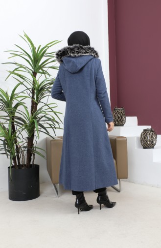 Cashew-Mantel Mit Kapuze Und Reißverschluss Indigo 12265 14782