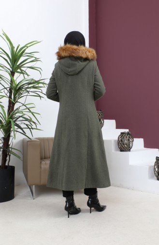 Manteau Kachet à Capuche Zippé Kaki 12265 14783