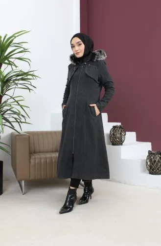 Manteau à Capuche Zippé Anthracite 12265 14786
