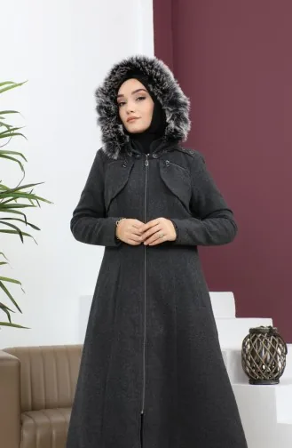 Manteau à Capuche Zippé Anthracite 12265 14786