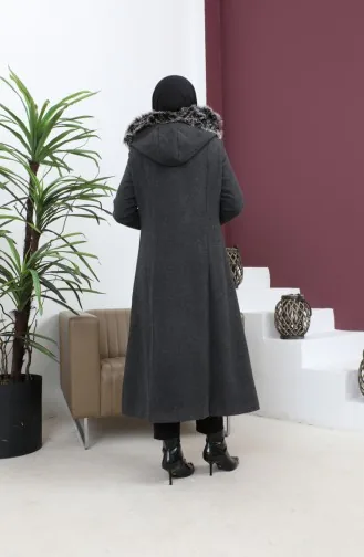 Manteau à Capuche Zippé Anthracite 12265 14786