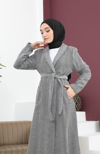 معطف كشمير بياقة واسعة أسود 19157 14902