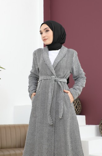 معطف كشمير بياقة واسعة أسود 19157 14902