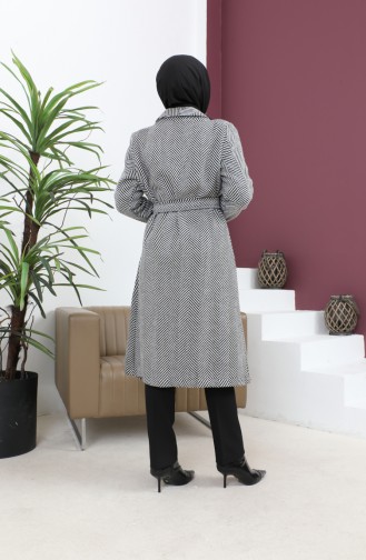 معطف كشمير بياقة واسعة أسود 19157 14902