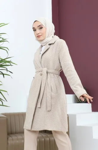 Buttoned Cashmere Coat Beige 19162 14907