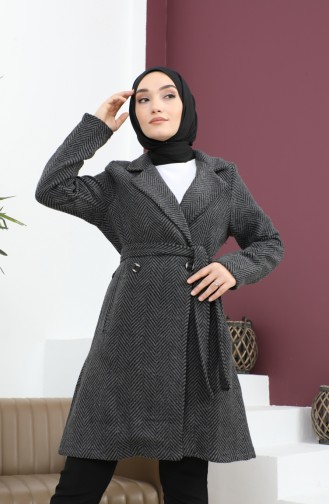 Manteau Cachette Boutonné Anthracite 19162 14908