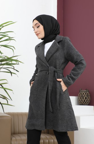 Manteau Cachette Boutonné Anthracite 19162 14908