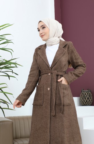 Pocketed Kachet Coat Brown 19163 14910