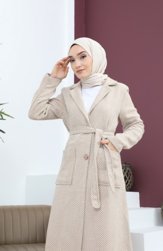 معطف كاشيه بجيوب بيج 19163 14911