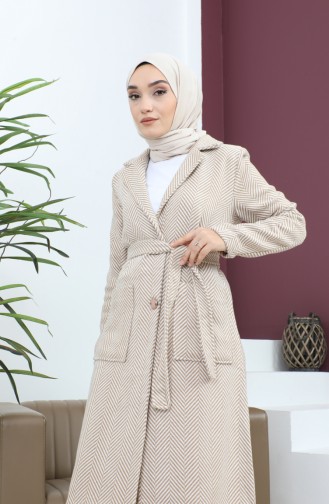معطف كاشيه بجيوب بيج 19163 14911