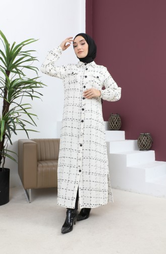 Manteau Boutonné En Cachemire Blanc 19160 14913