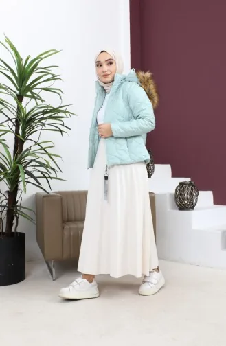Short Quilted Puffer Jacket Mint 12256 14841