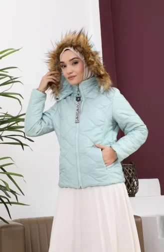 Short Quilted Puffer Jacket Mint 12256 14841
