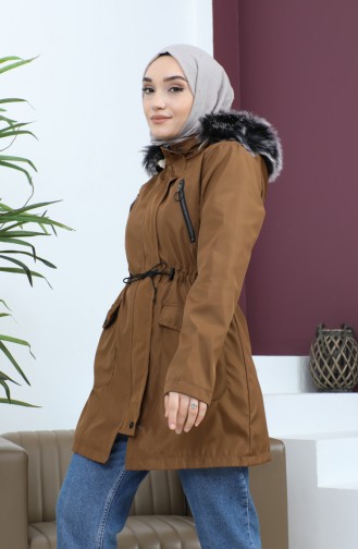 Fur Short Coat 7018-03 Tan 7018-03