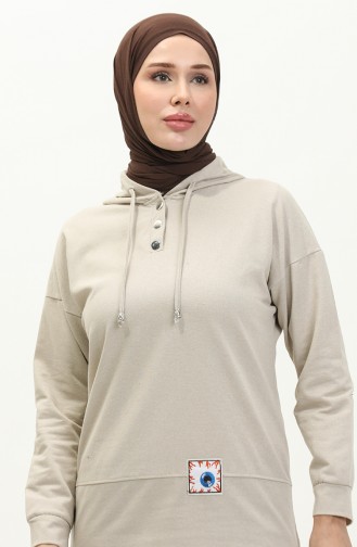 Hooded Tracksuit Set 3036-02 Beige 3036-02