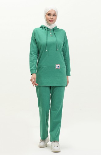 Hooded Tracksuit Set 3036-04 Green 3036-04