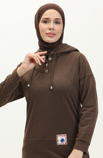 Hooded Tracksuit Set 3036-11 Brown 3036-11