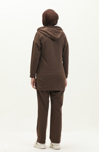 Hooded Tracksuit Set 3036-11 Brown 3036-11