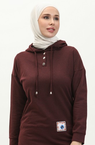 Hooded Tracksuit Set 3036-12 Plum 3036-12