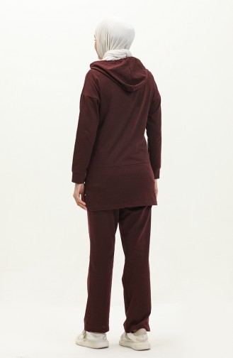 Hooded Tracksuit Set 3036-12 Plum 3036-12