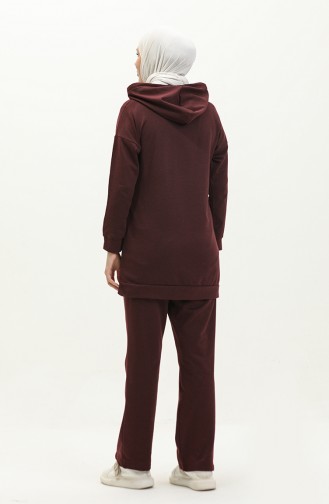 Elastic Detailed Tracksuit 3039-01 Plum 3039-01