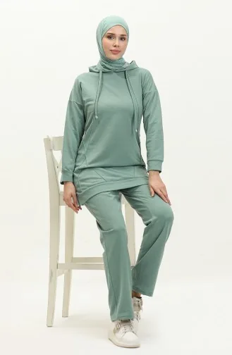 طقم رياضي بقبعة 3039-03 أخضر مينت 3039-03